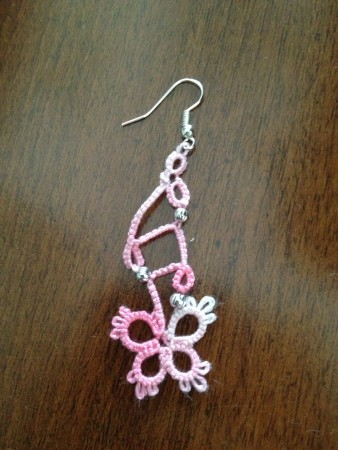 Orecchini fatti a man in pizzo chiacchierino